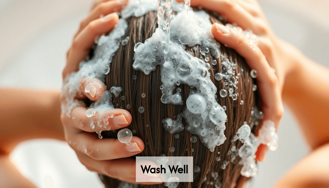 Proper hair washing technique