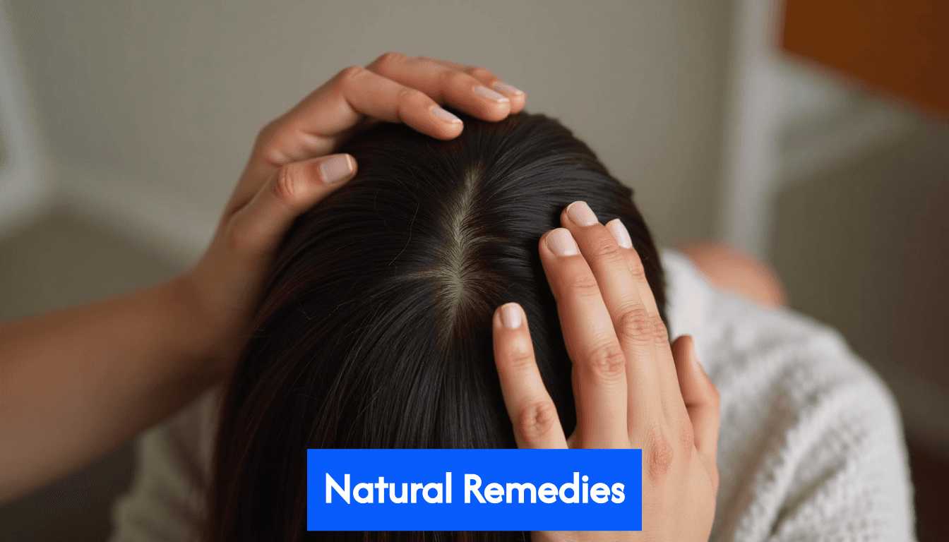 Applying natural oil to scalp at home