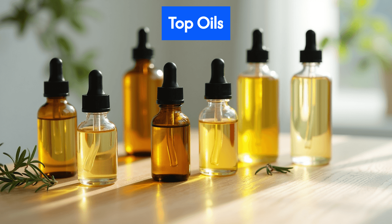 Bottles of different hair oils