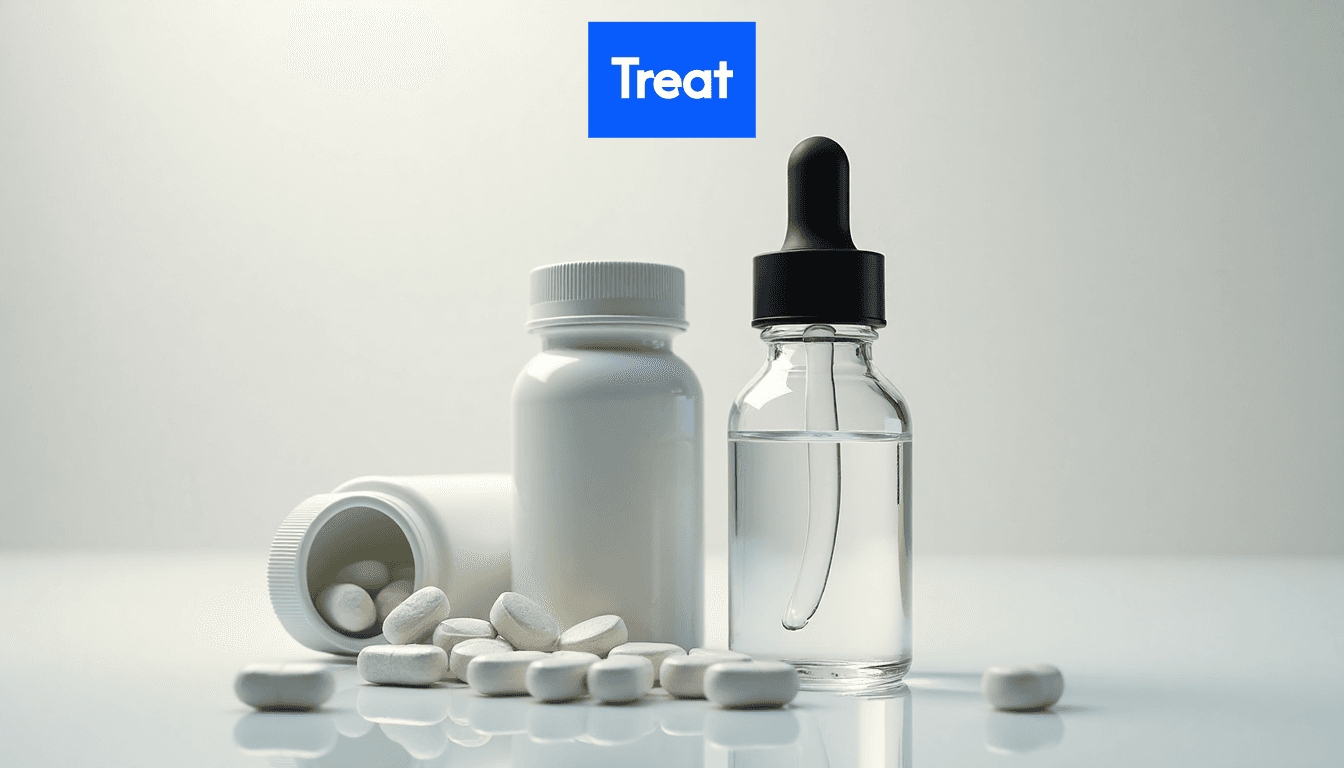 Illustration of hair loss medications.