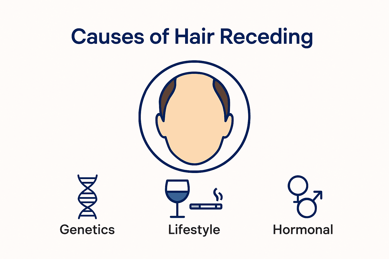 Infographic explaining causes of hair receding