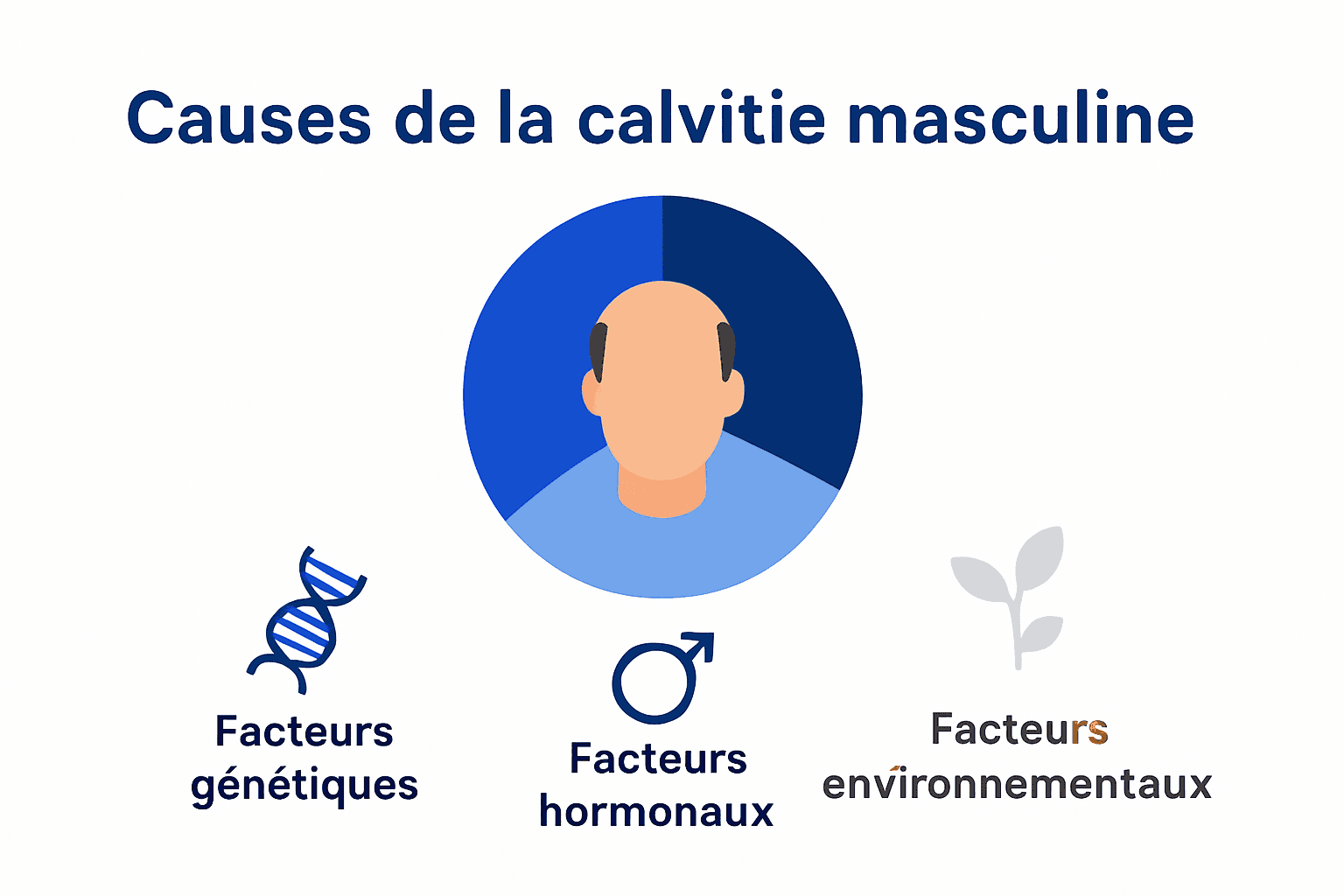 Infographie : les principales causes de la perte de cheveux chez les hommes