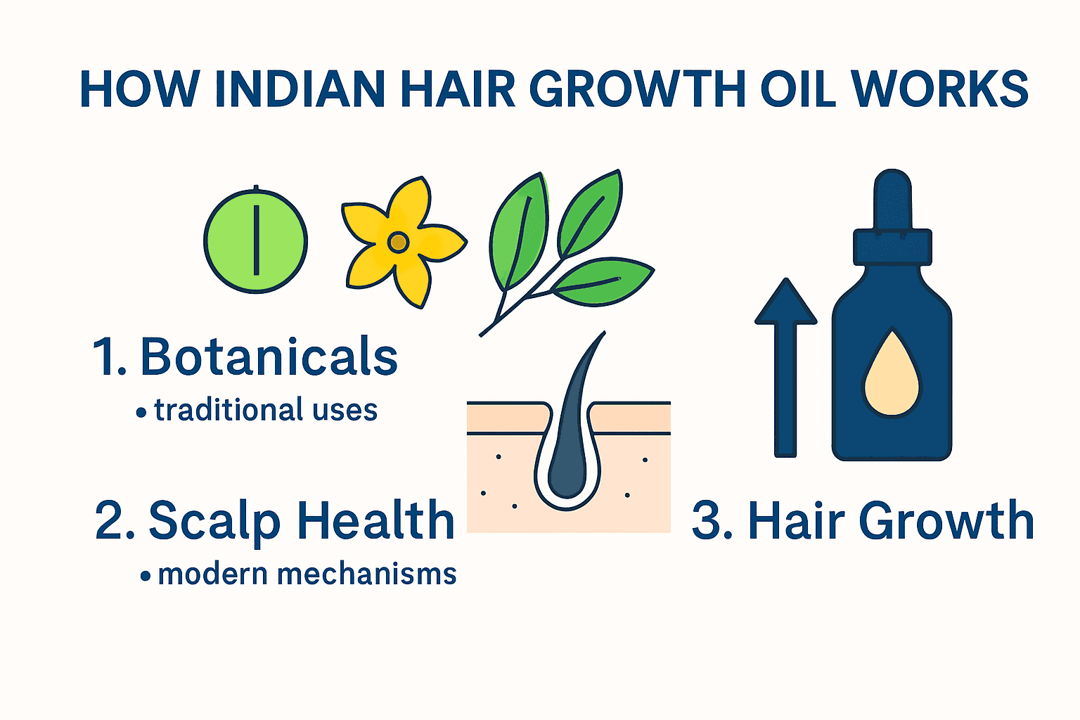 How Indian hair growth oil ingredients boost growth infographic