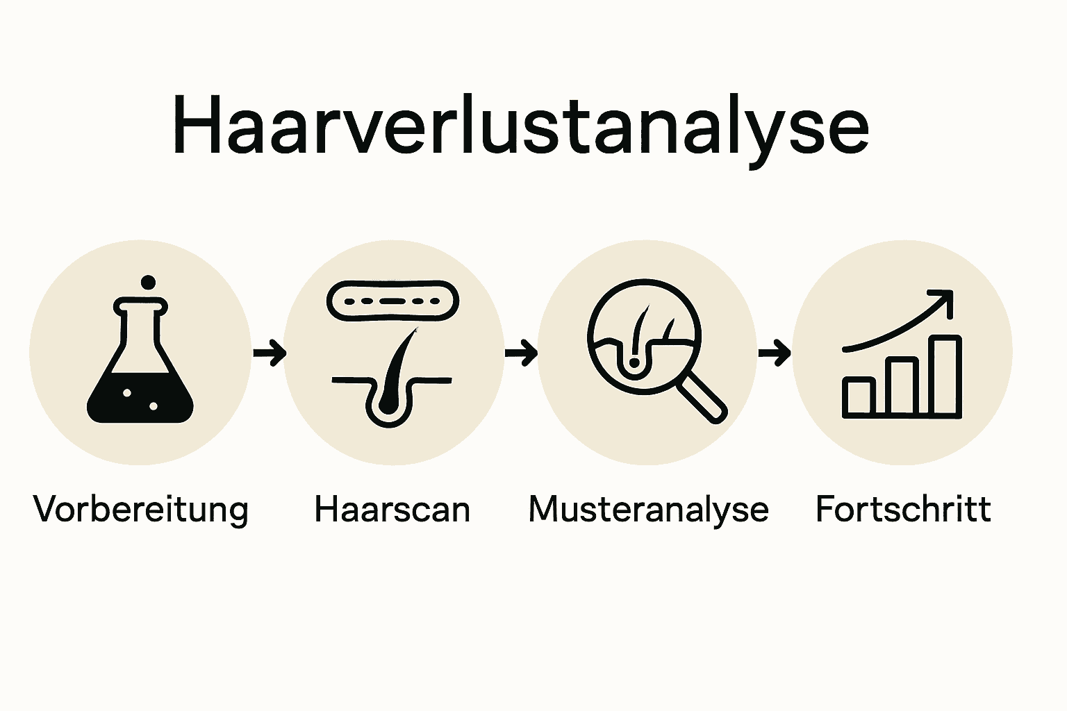 Infografik mit 5 Schritten zur Haaranalyse
