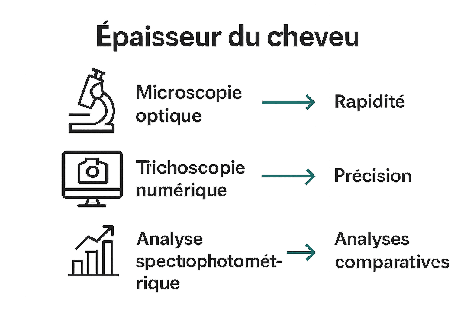 Comparaison des méthodes de mesure de l’épaisseur du cheveu