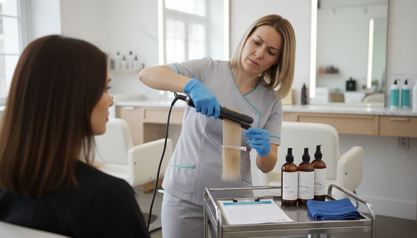 keratin treatment application