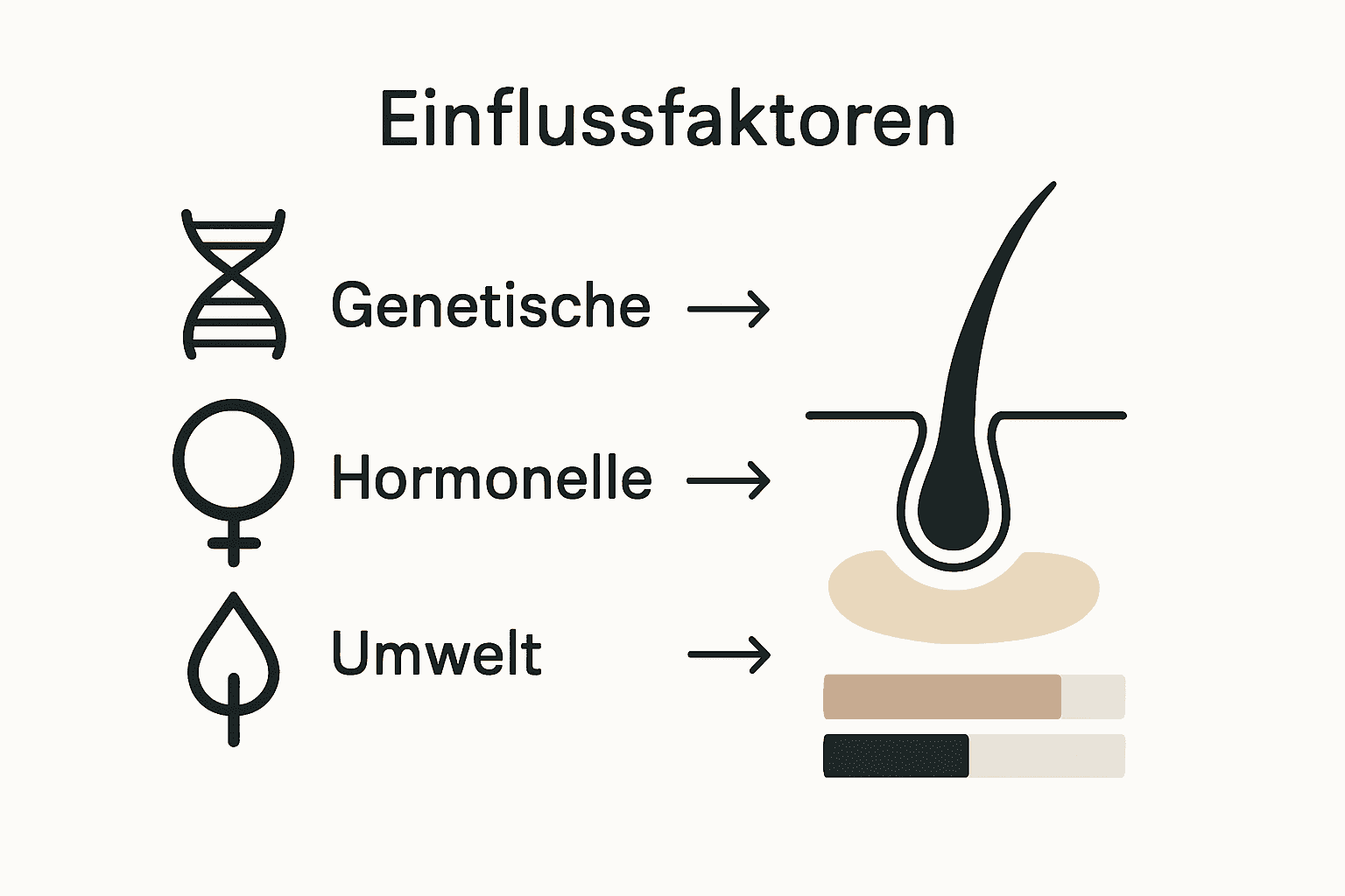 Infografik zu Hauptfaktoren des Haarwachstums