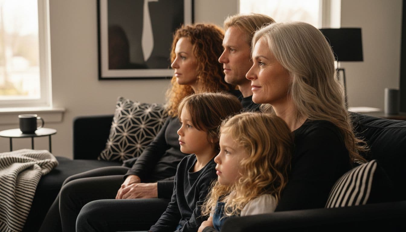 Familia mostrando diversidad genética capilar