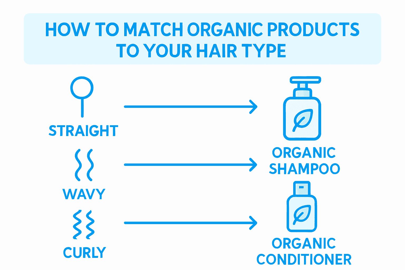 Infographic matching hair types to products