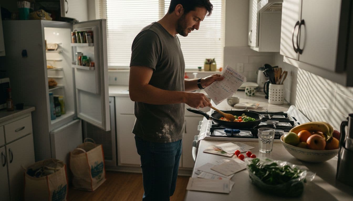 Man planning nutritious weekly meals for hair