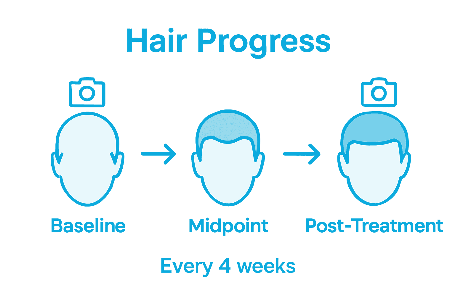 Infographic showing how to track hair growth over time