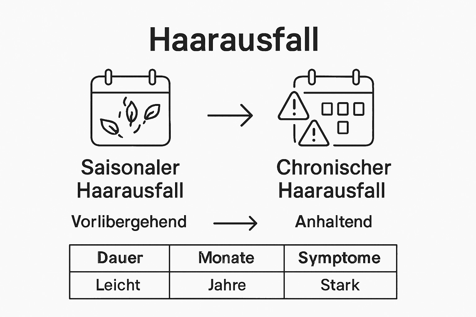 Infografik: Saisonaler oder dauerhafter Haarausfall – die Unterschiede auf einen Blick