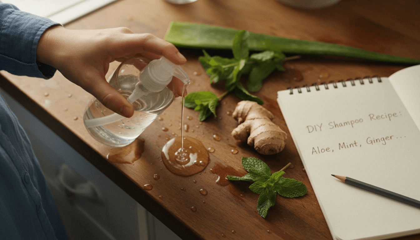 Organic shampoo and natural plant ingredients
