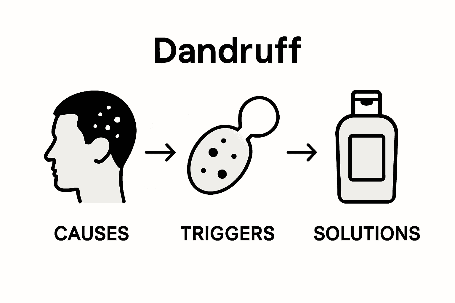 Infographic showing dandruff causes and solutions