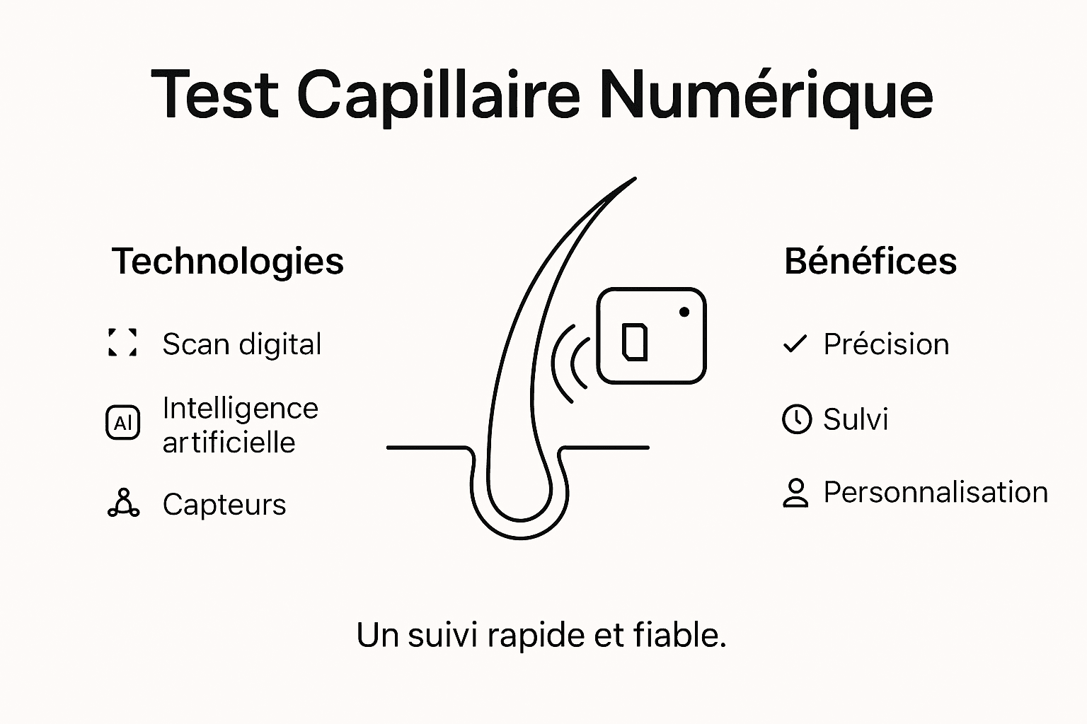 Présentation visuelle du diagnostic capillaire digital