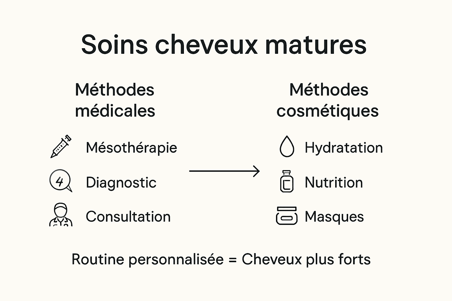 Tout savoir sur les soins capillaires adaptés aux cheveux matures : notre infographie pratique