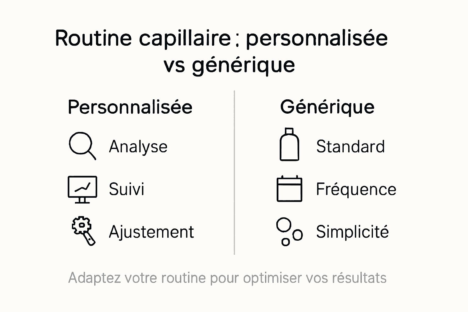 Comparatif visuel des différentes routines pour prendre soin de ses cheveux