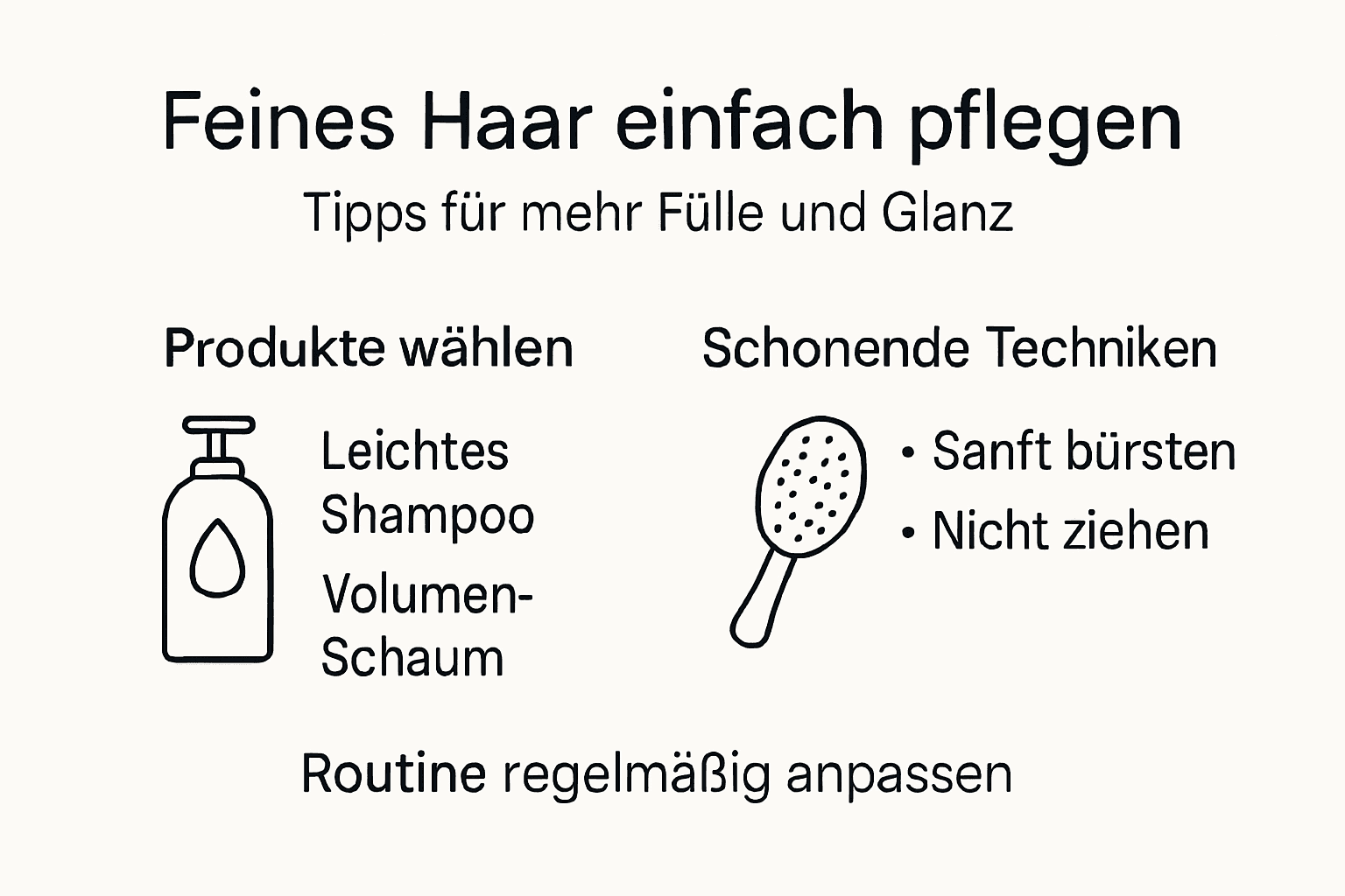 Grafik: Die besten Pflegetipps für feines Haar auf einen Blick