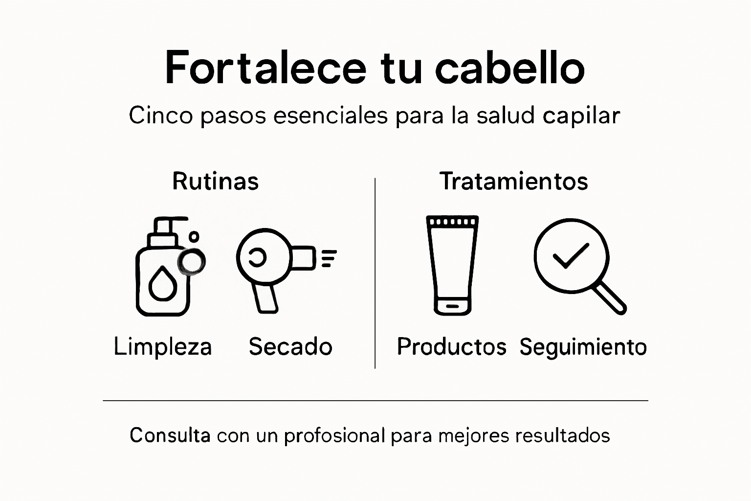 Guía visual con consejos prácticos para tener un cabello más fuerte y saludable