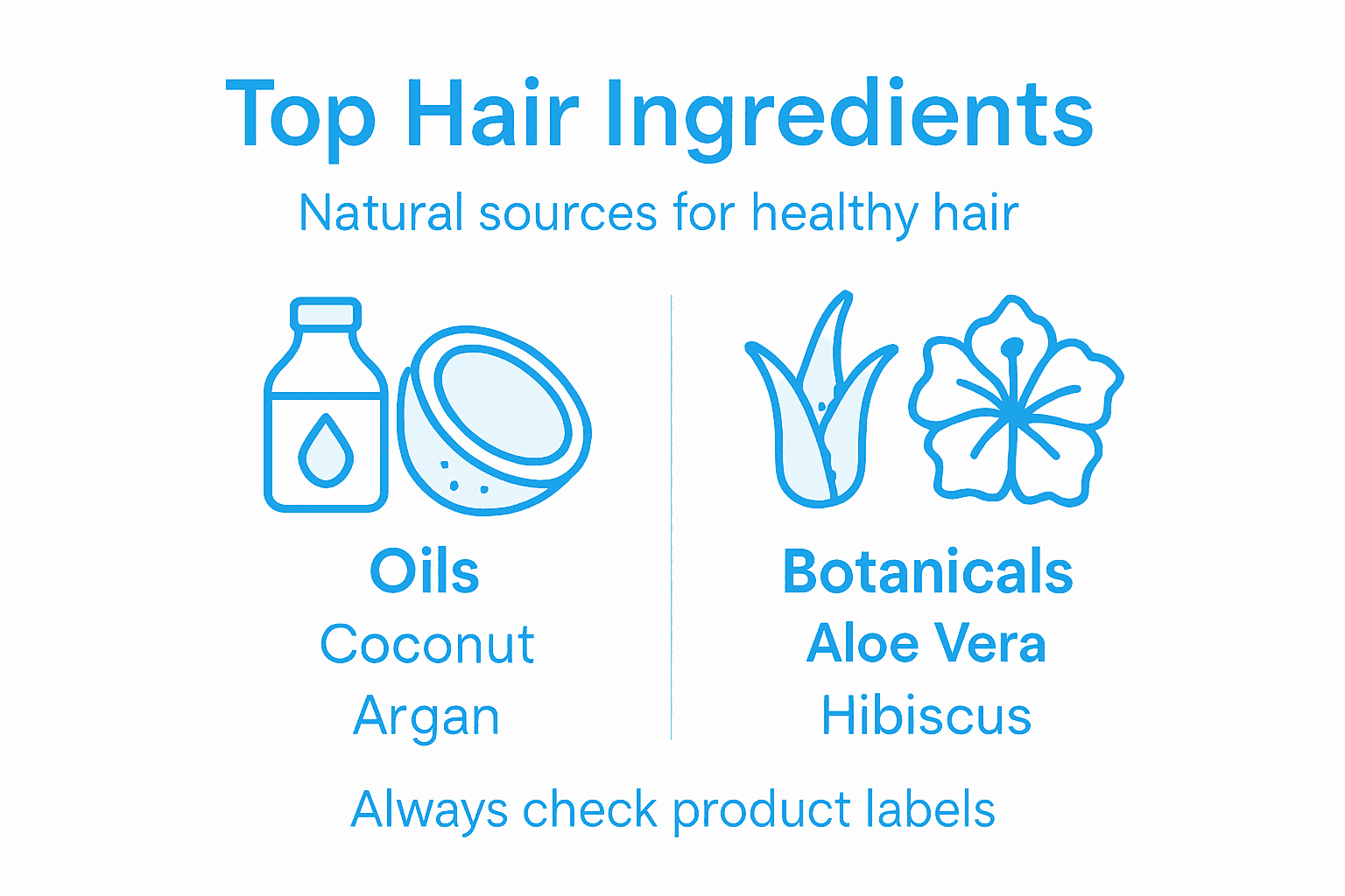 Infographic showing top natural hair ingredients