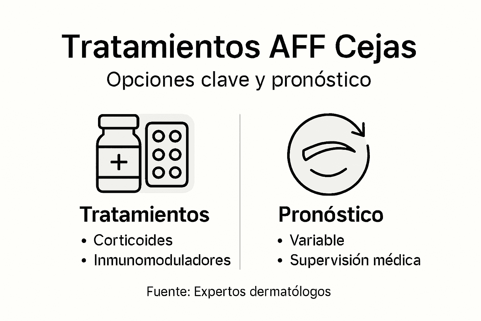 Guía visual sobre opciones de tratamiento y evolución de la AFF en las cejas