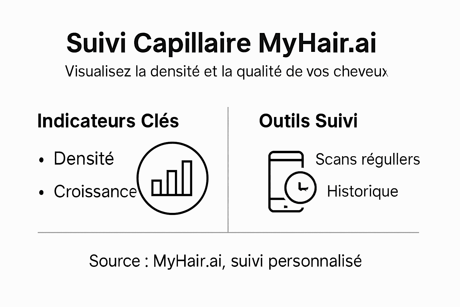 Présentation graphique du suivi de votre santé capillaire avec MyHair.ai