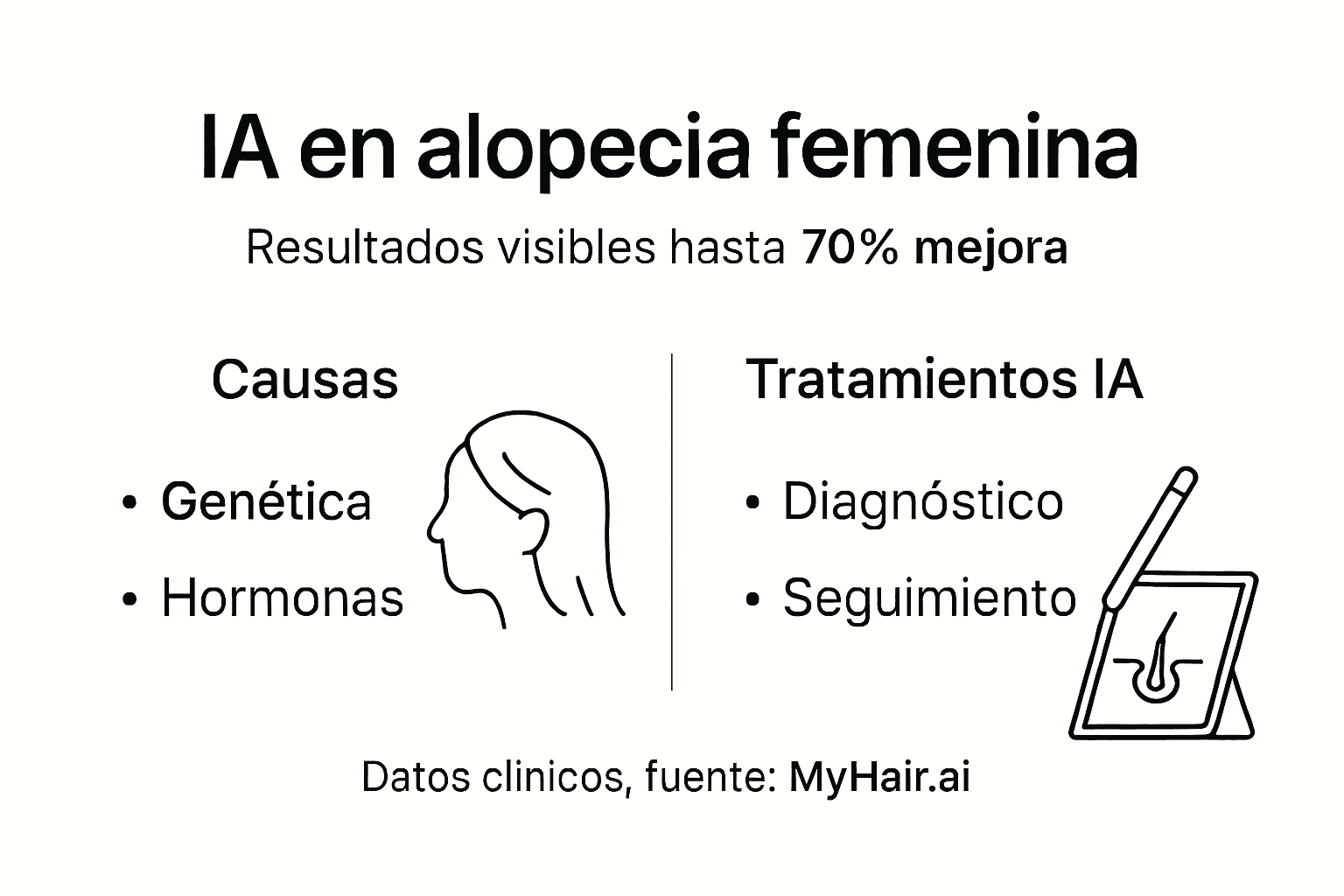 Infografía: Inteligencia artificial y caída del cabello en mujeres