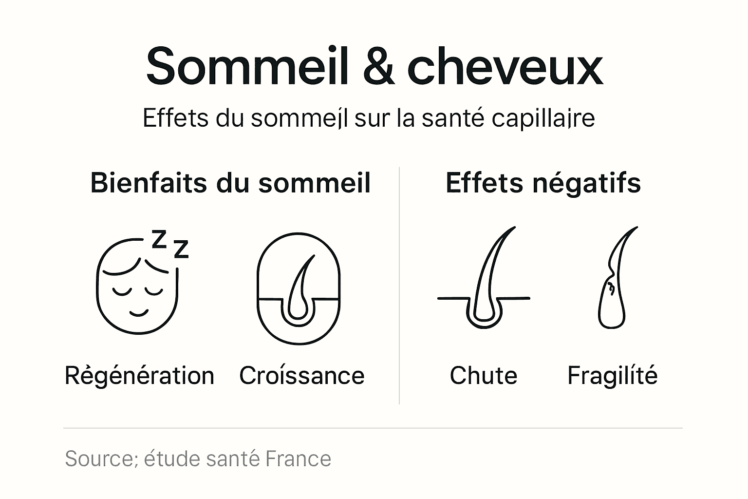 Infographie : comment la qualité de votre sommeil influence la santé de vos cheveux