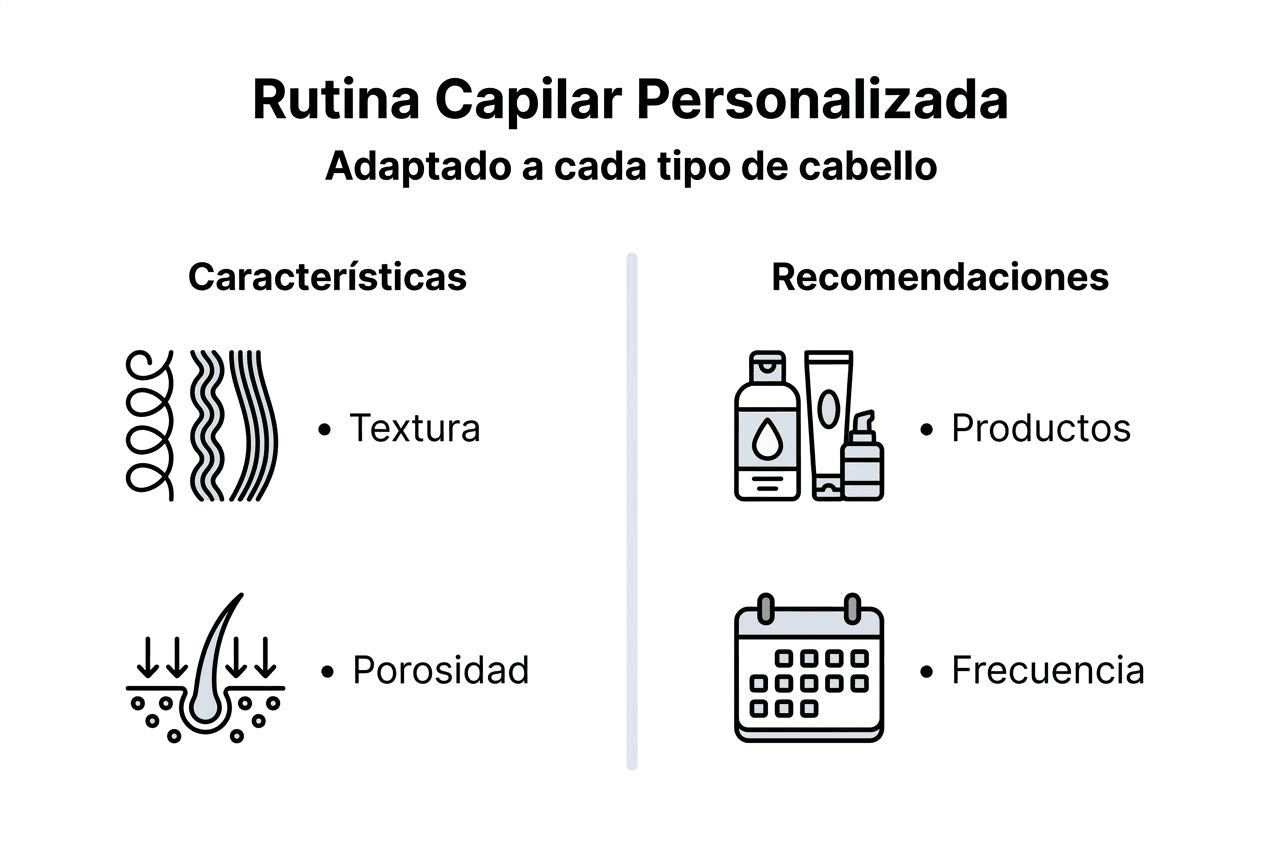 Guía visual para crear tu rutina de cuidado capilar personalizada