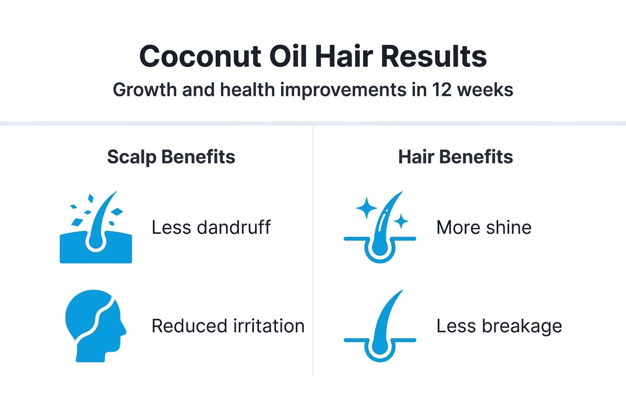 Infographic showing coconut oil hair routine benefits