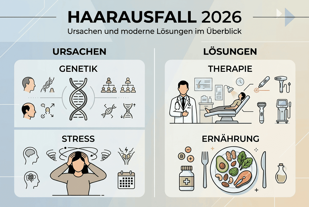 Infografik: Gründe für Haarausfall und was dagegen hilft