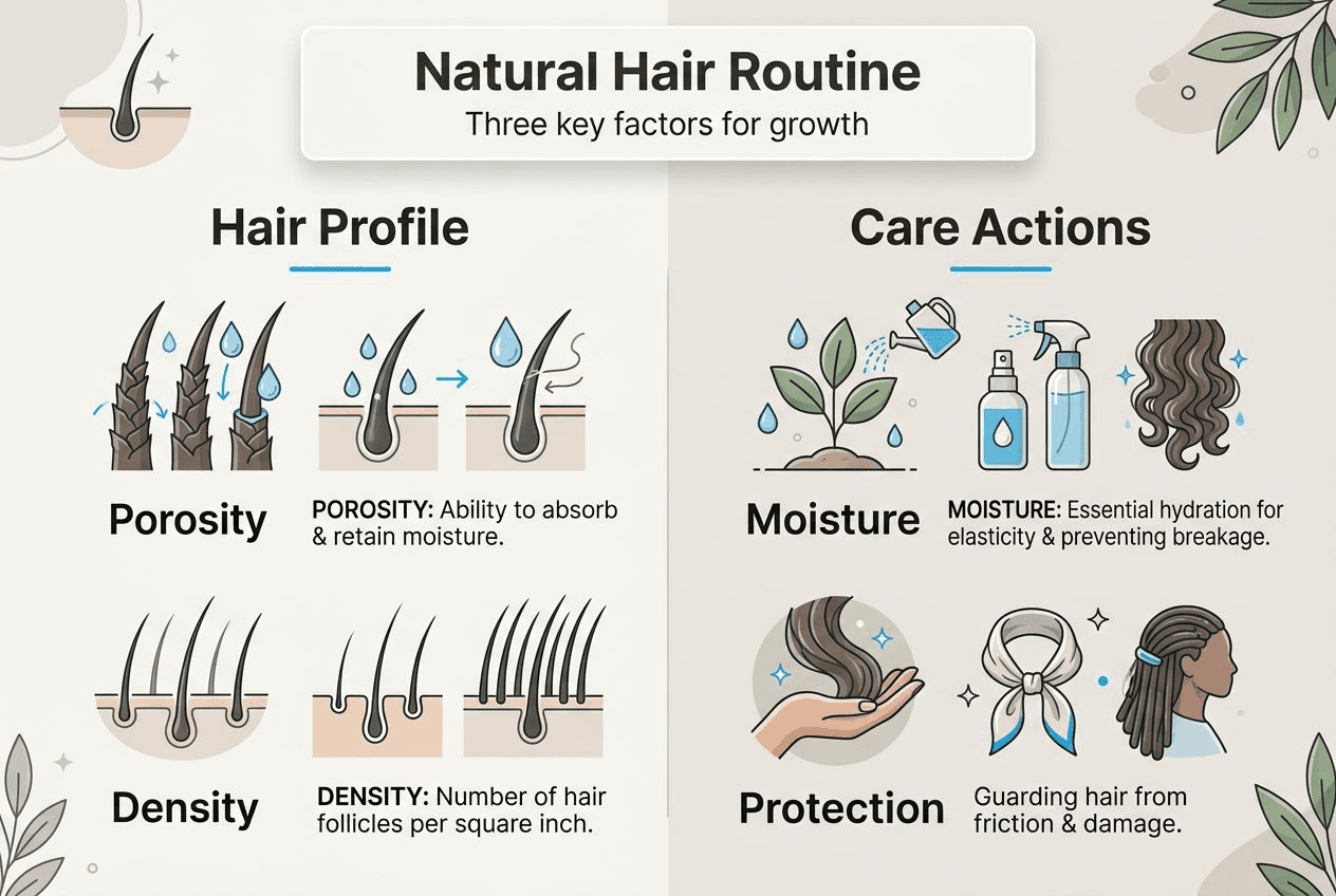 Infographic showing hair care growth factors