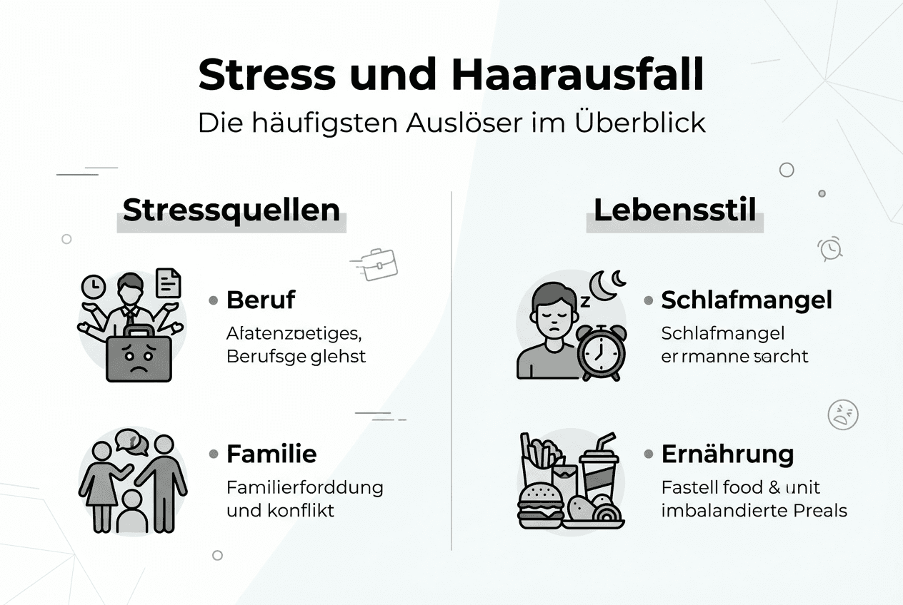 Grafik: Wo unser Alltag stresst – Ursachen und Lebensstil im Überblick