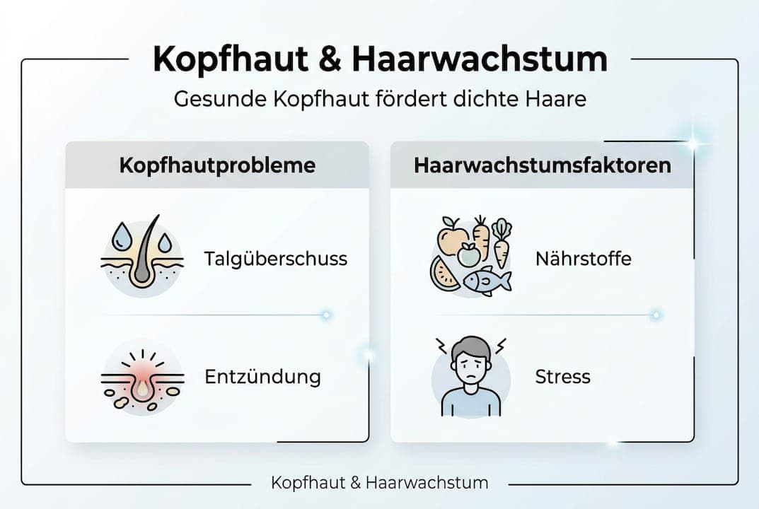 Grafische Übersicht: Wie wächst unser Haar auf der Kopfhaut?