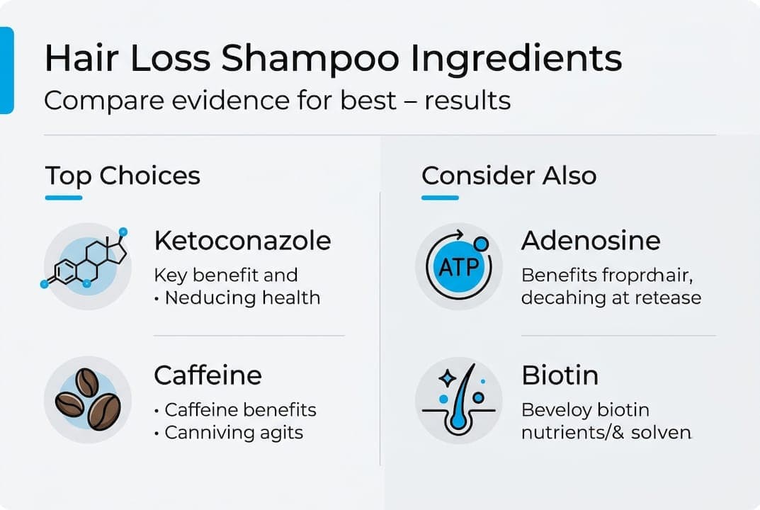 Ingredient comparison in hair loss shampoos infographic