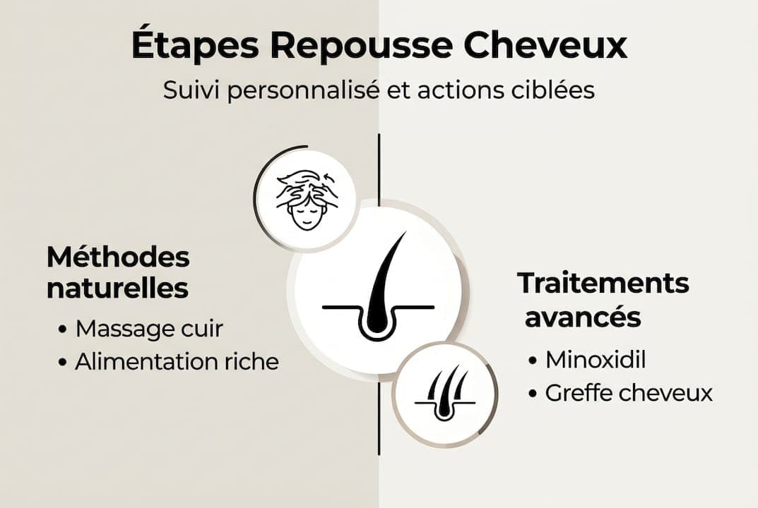 Infographie : les étapes essentielles pour favoriser la repousse des cheveux
