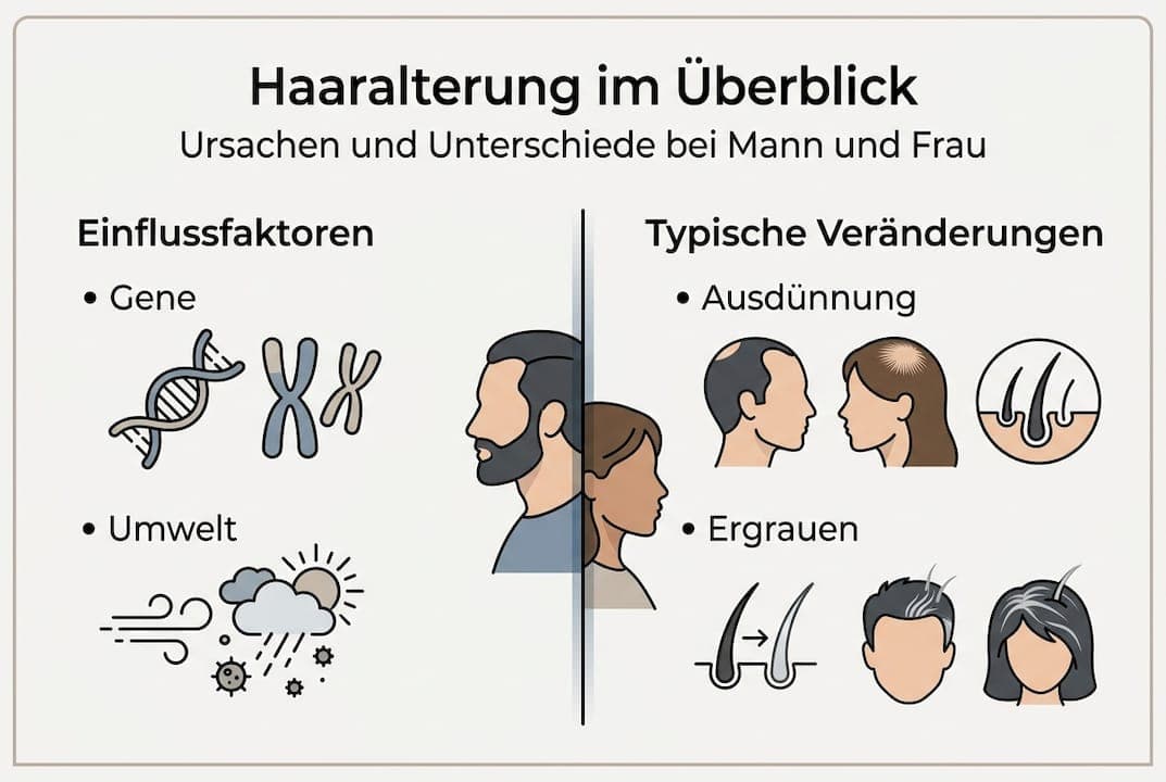 Infografik: Ursachen und Veränderungen der Haarstruktur