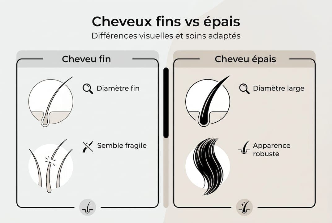 Infographie : les différences entre cheveux fins et cheveux épais