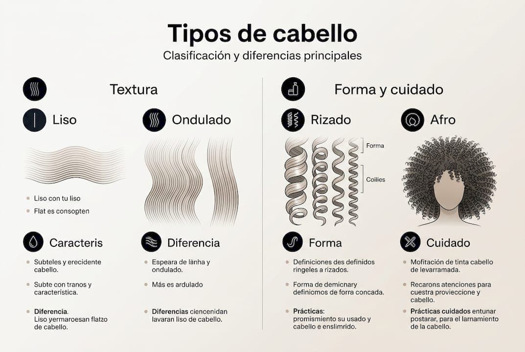 Guía visual para identificar y clasificar los diferentes tipos de cabello