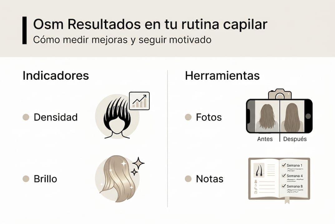 Infografía: cómo evaluar los resultados de tu rutina de cuidado capilar