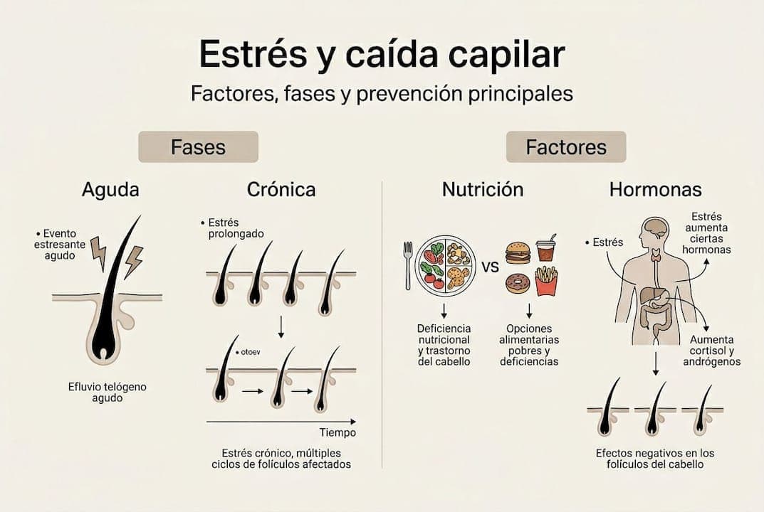 Infografía: ¿Cómo influye el estrés en la pérdida de cabello?
