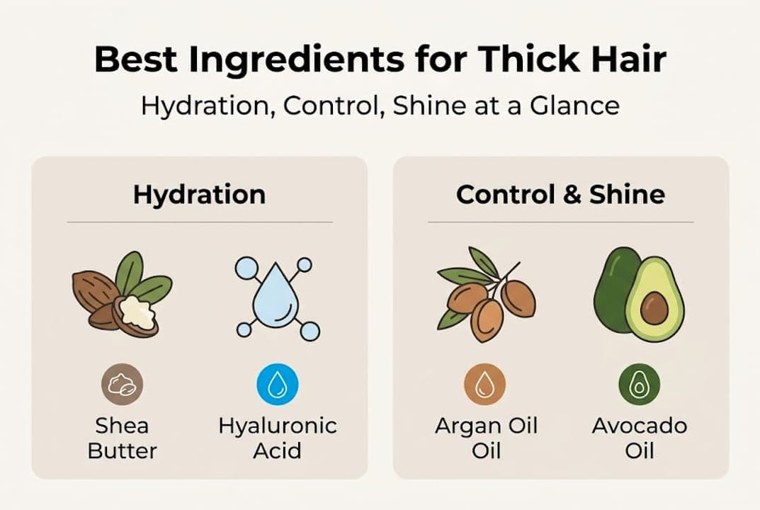Infographic of thick hair product ingredients
