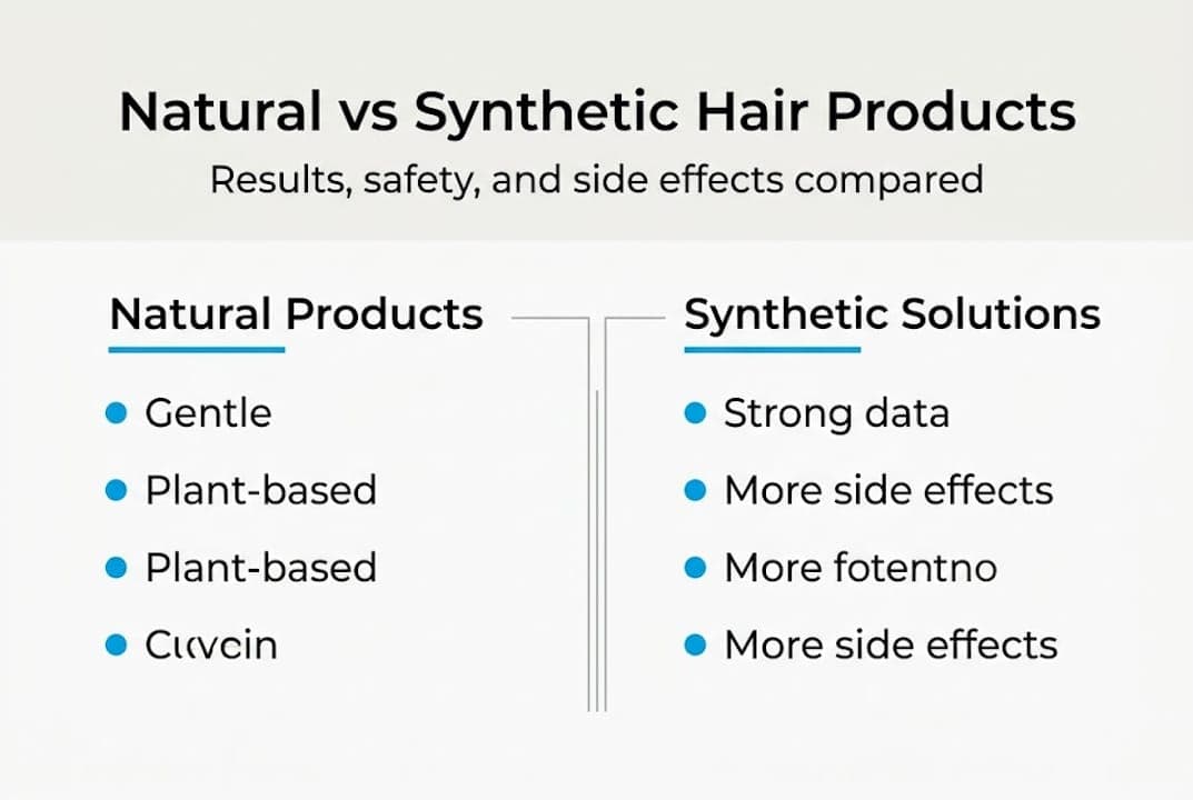Infographic comparing natural and synthetic hair products