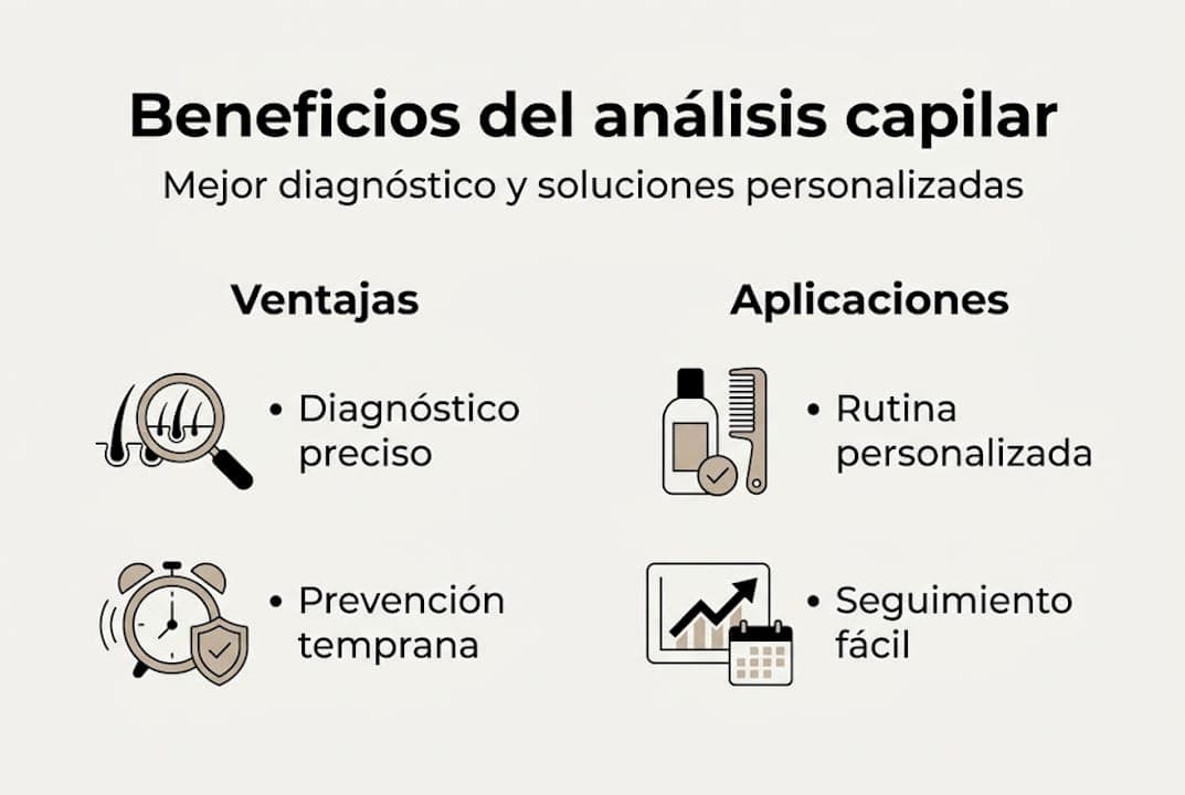 Infografía sobre las ventajas de realizar un análisis capilar