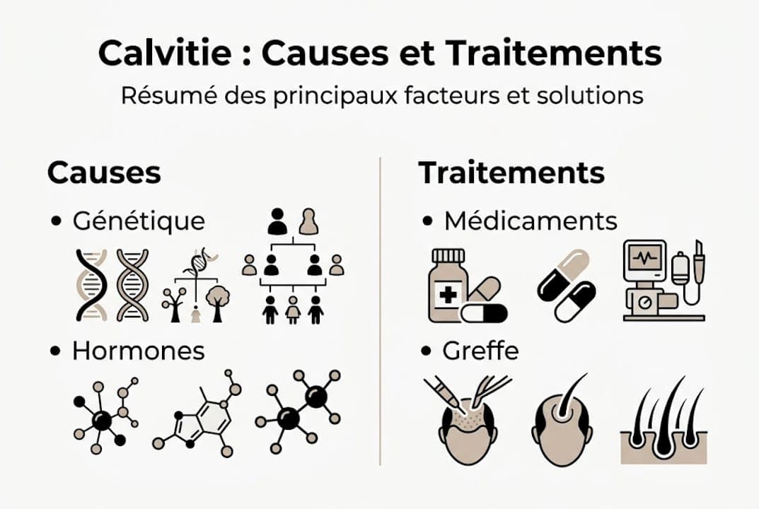 Infographie : comprendre les origines de la perte de cheveux et les solutions possibles