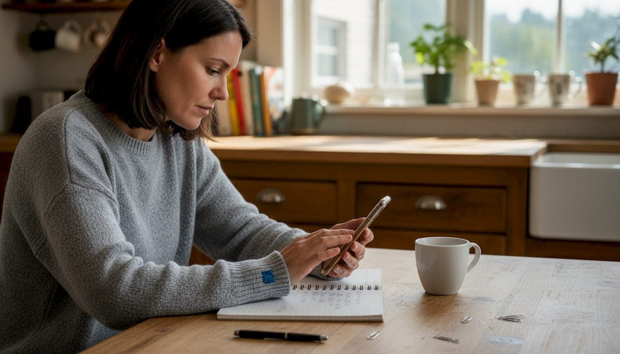 Woman tracking hair regrowth progress