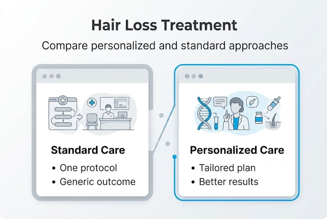 Infographic comparing hair loss treatment options