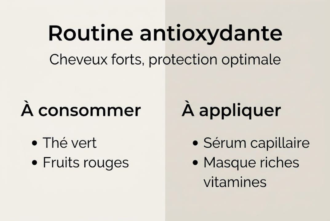 Routine capillaire : comment intégrer les antioxydants à vos soins cheveux ? (infographie)