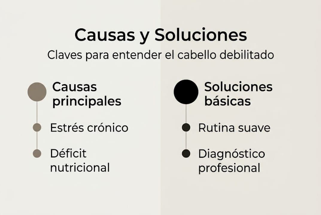 Guía visual sobre por qué el cabello se debilita y cómo fortalecerlo