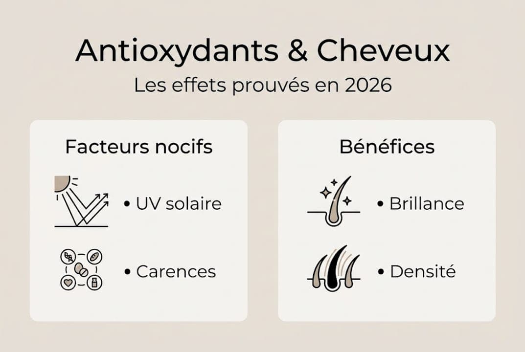 Infographie : les antioxydants, alliés de la beauté et de la santé de vos cheveux